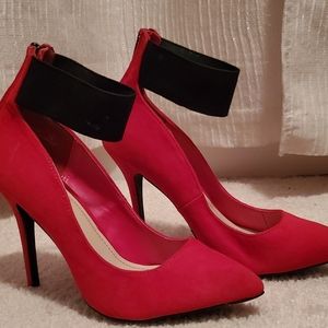 Red Anne Michelle Pumps